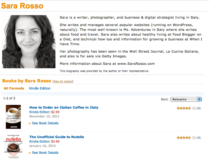 Sara Rosso's Amazon Author Page