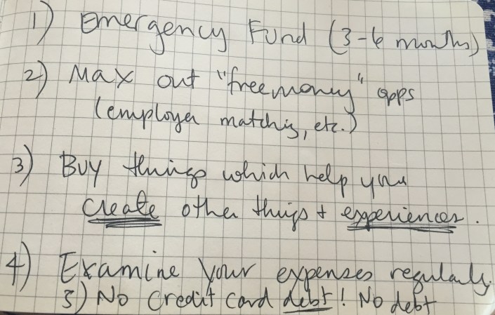 My Financial Advice on an Index Card, When I Have Time by Sara Rosso
